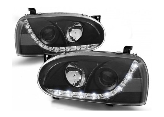 Комплект тунинг фарове за VW GOLF 3 91-97 Дневни светлини Черни image