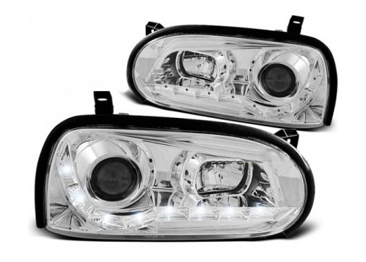 Комплект тунинг фарове за VW GOLF 3 09.91-08.97 Дневни светлини Хром image